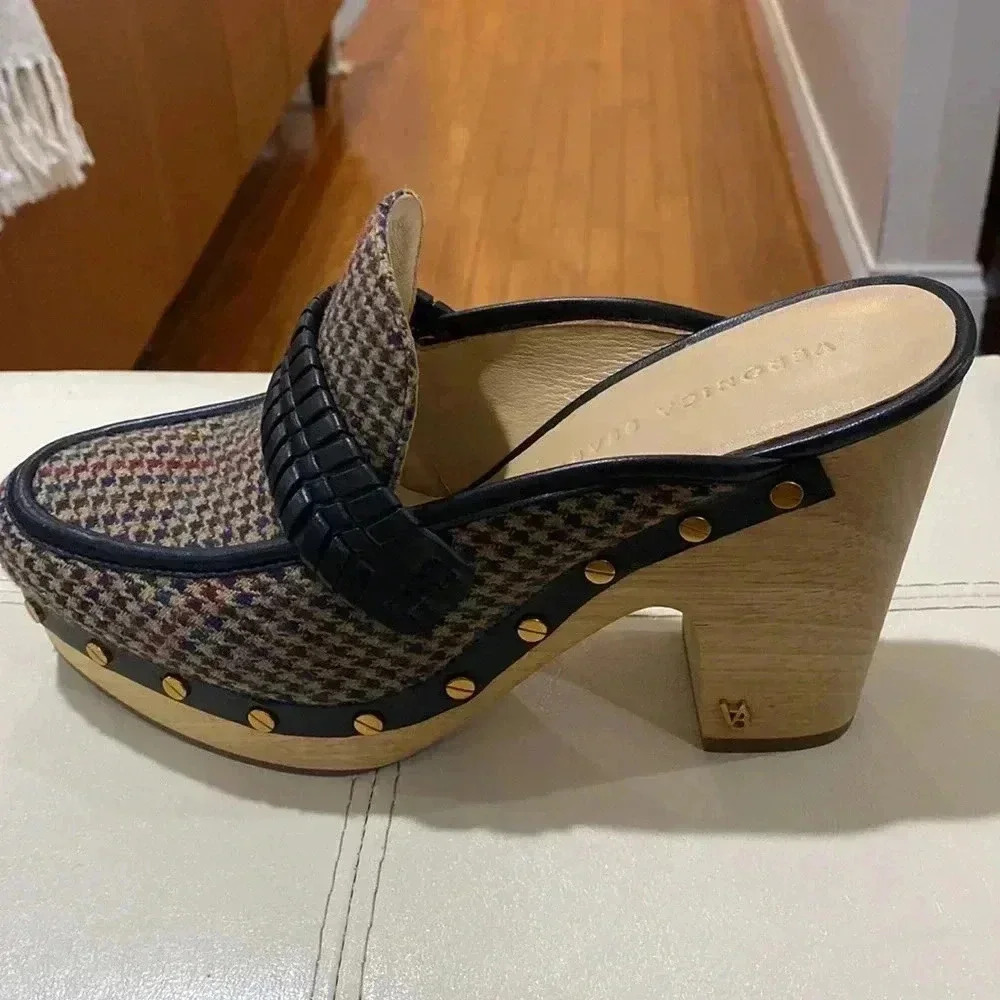 VERONICA Beard Delia Clog in Espresso Multi Size 8M - Picture 2 of 9